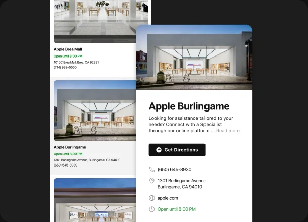 Showcase nearby stores to customers in a user-friendly way